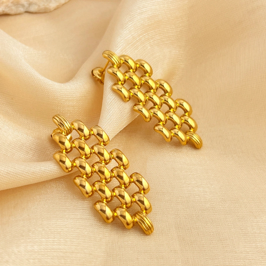 Chain Earrings [304 Stainless Steel,18K Gold Plated]