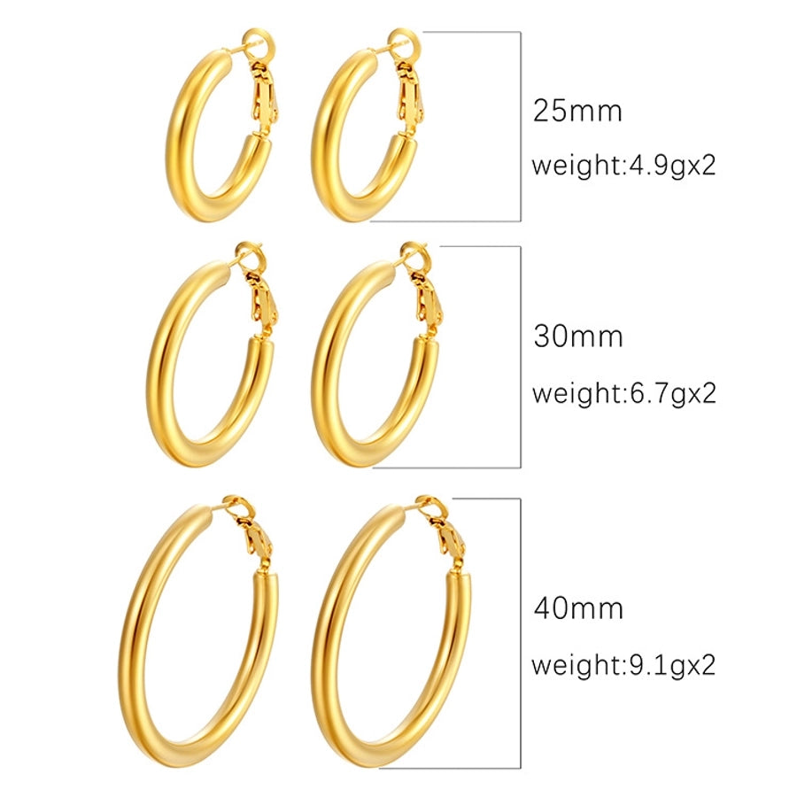 Hoop Earrings [304 Stainless Steel,18K Gold Plated]