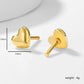 Small Colored Heart Stud Earrings [201 Stainless Steel, 18K Gold Plated]