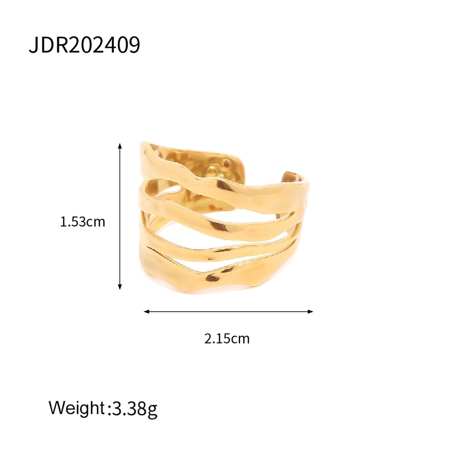 Uregelmessige linjer ring [304 rustfritt stål]