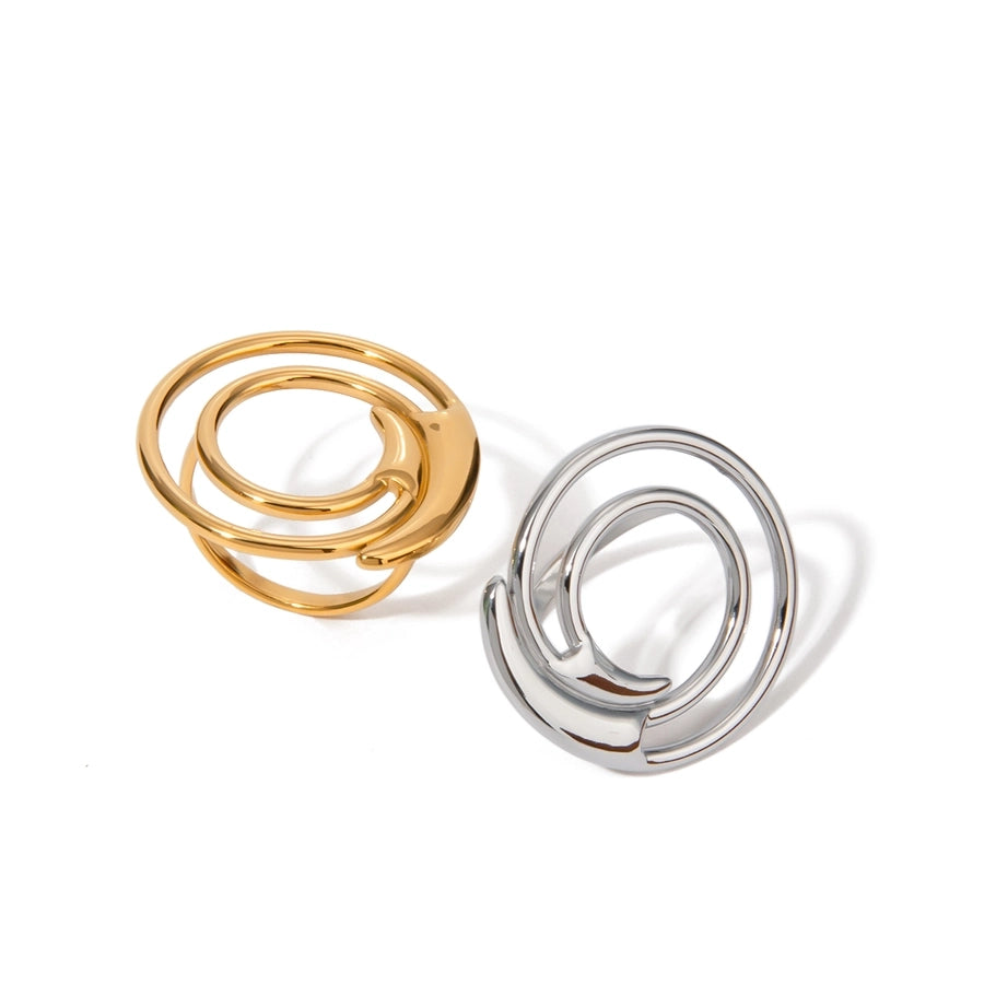 Spiral Ring [304 Stainless Steel, 18K Gold Plated]