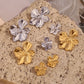 Mix Flower Earrings [304 Stainless Steel,18K Gold Plated]