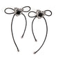 Heart Shape Bow Knot Wax Rope Earrings [304 Stainless Steel]