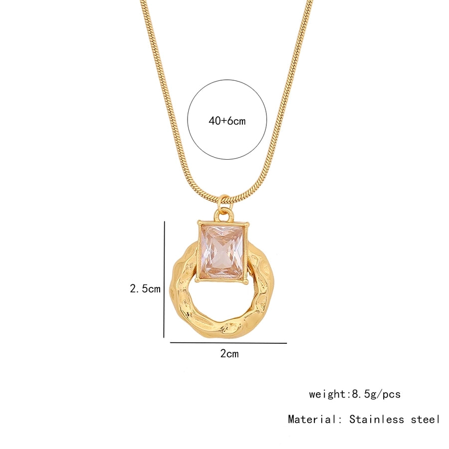 Smykker IG Style Pendler Geometrisk sommerfugl 304 Rustfrit stål Zircon 18K Goldbelagt indlæg øreringe halskæde