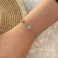 Star/Flower Eye Bracelets [304 Stainless Steel, 18K Gold Plated]