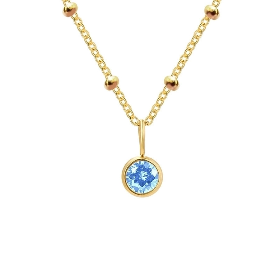 Geometric Rhinestones Pendant Necklace [304 Stainless Steel,14K Gold Plated]