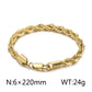 Rope Chain Bracelet [304 Stainless Steel 18K Gold Plated]