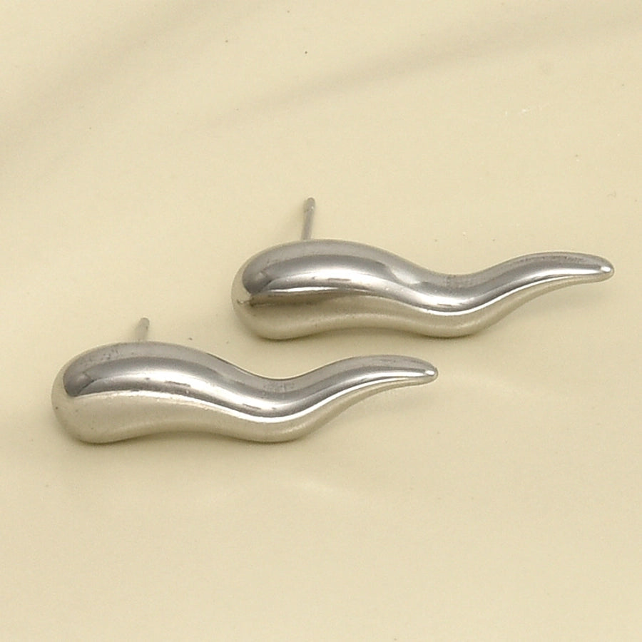 Wavy Drop Earrings [304 Stainless Steel]