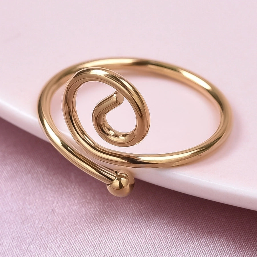 Swirl Ring [304 Stainless Steel, 18K Gold Plated]