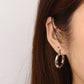 Rhinestones Hoop Earrings [304 Stainless Steel,18K Gold Plated]