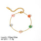 Colored Flower Necklace/Bracelet/Anklet [Stainless Steel,18K Gold Plated]