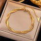 Twist Rose Gold Chain Bracelet/Necklace [304 Stainless Steel, 18K Gold Plated]