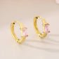 Colored Rectangle Rhinestone Earrings [304 Stainless Steel,18K Gold Plated]