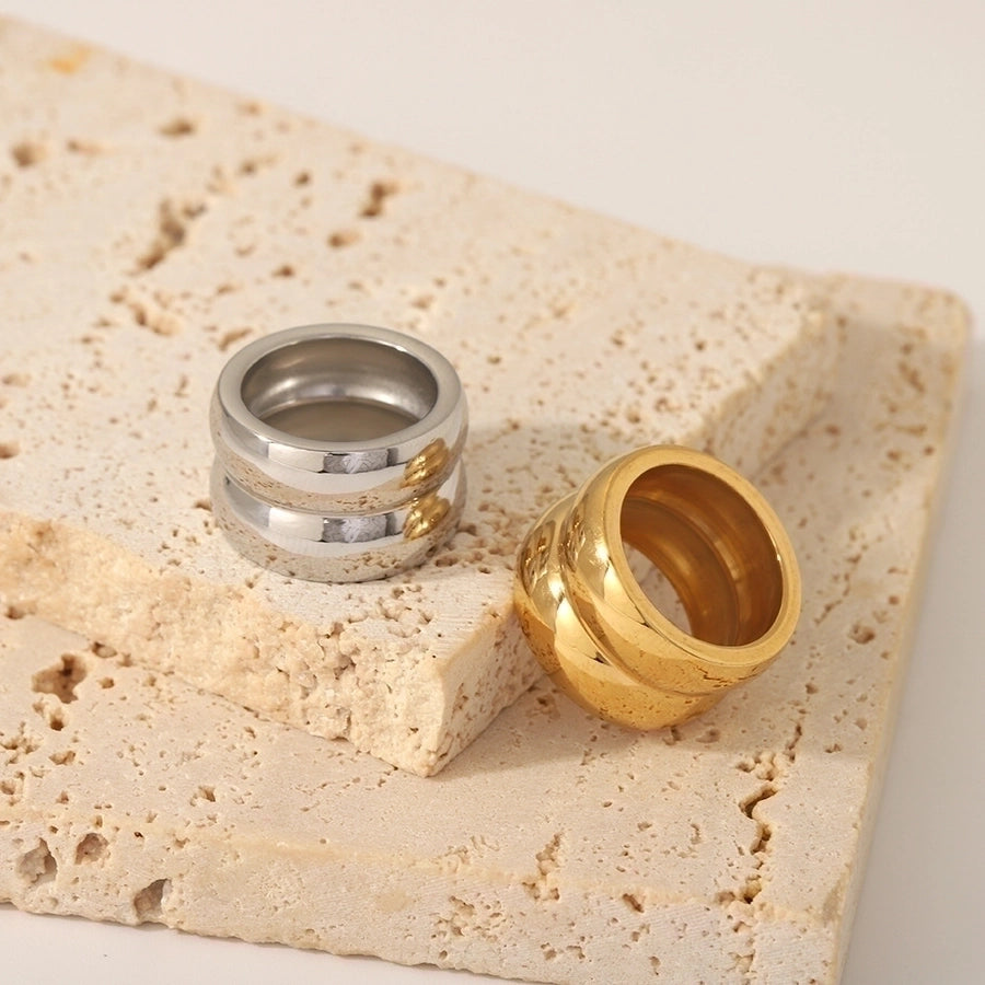 Double Brand Ring [304 Stainless Steel 18K Gold Plated]