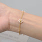 White Daisy Flower Bracelet [304 Stainless Steel,18K Gold Plated]