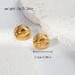 Round Irregular Ear Studs [304 Stainless Steel,14K Gold Plated]