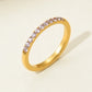 Rhinestones Band Ring Ring [304 Stainless Steel, 14K Gold Plated]