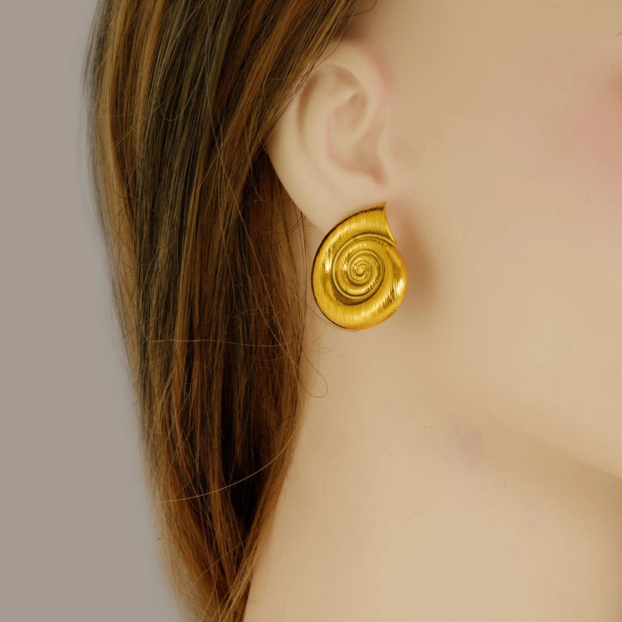 Conch Irregular Earrings [304 Stainless Steel,18K Gold Plated]