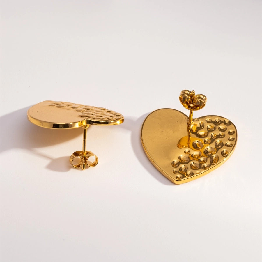 Mix Heart Earrings [304 Stainless Steel,18K Gold Plated]