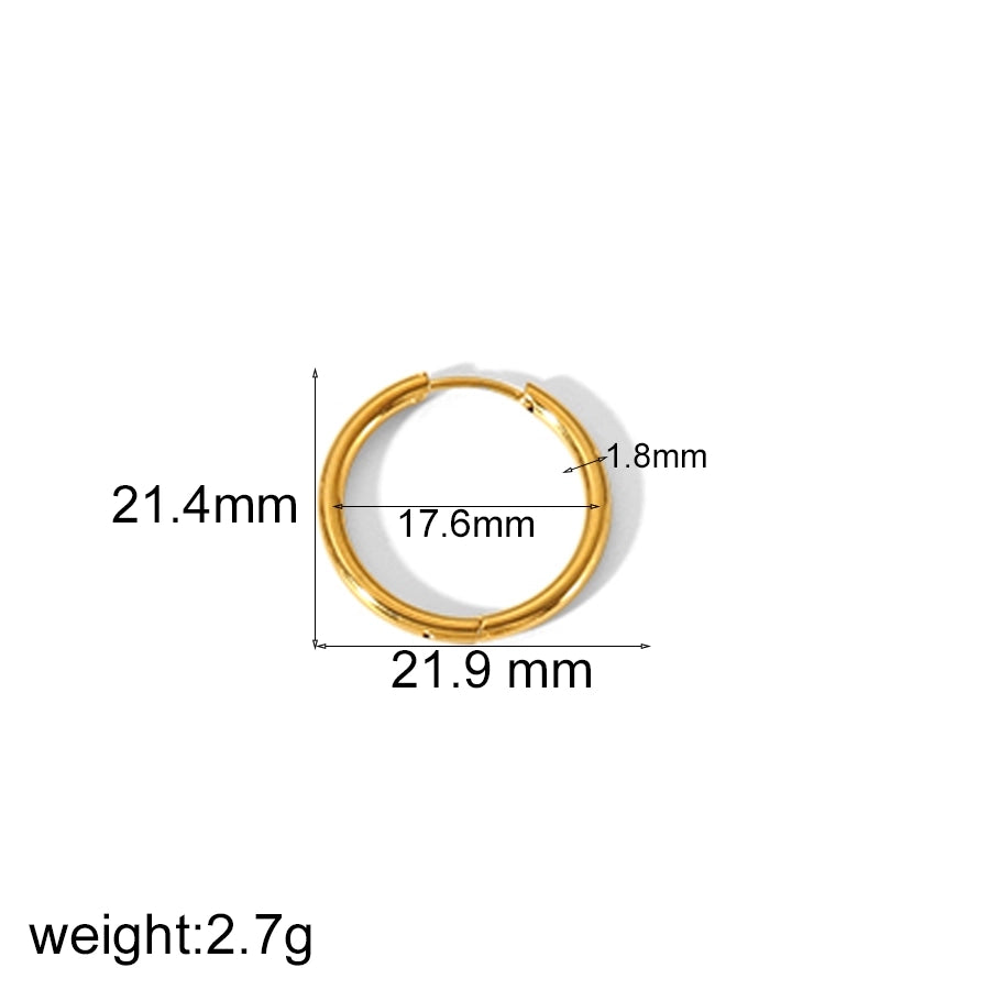 1 Piece Small Hoop Earrings [304 Stainless Steel, 18K Gold Plated]