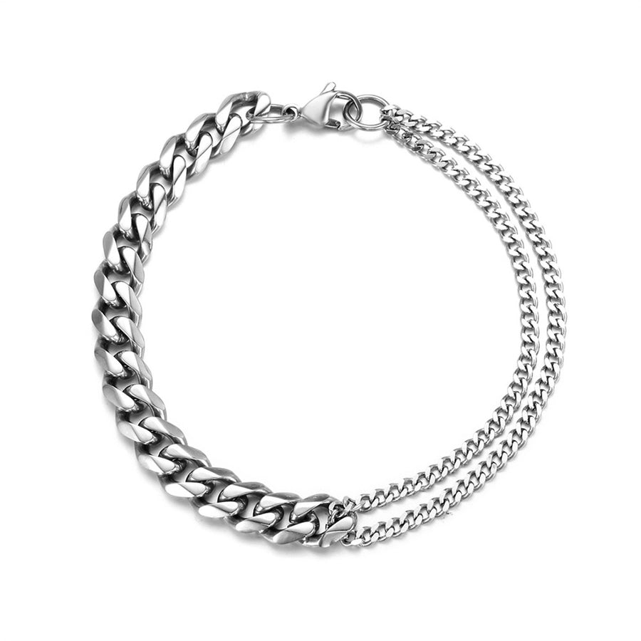 Simple Style Splicing Bracelet [304 Stainless Steel]