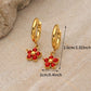 Flower Rhinestones Drop Earrings [304 Stainless Steel,18K Gold Plated]