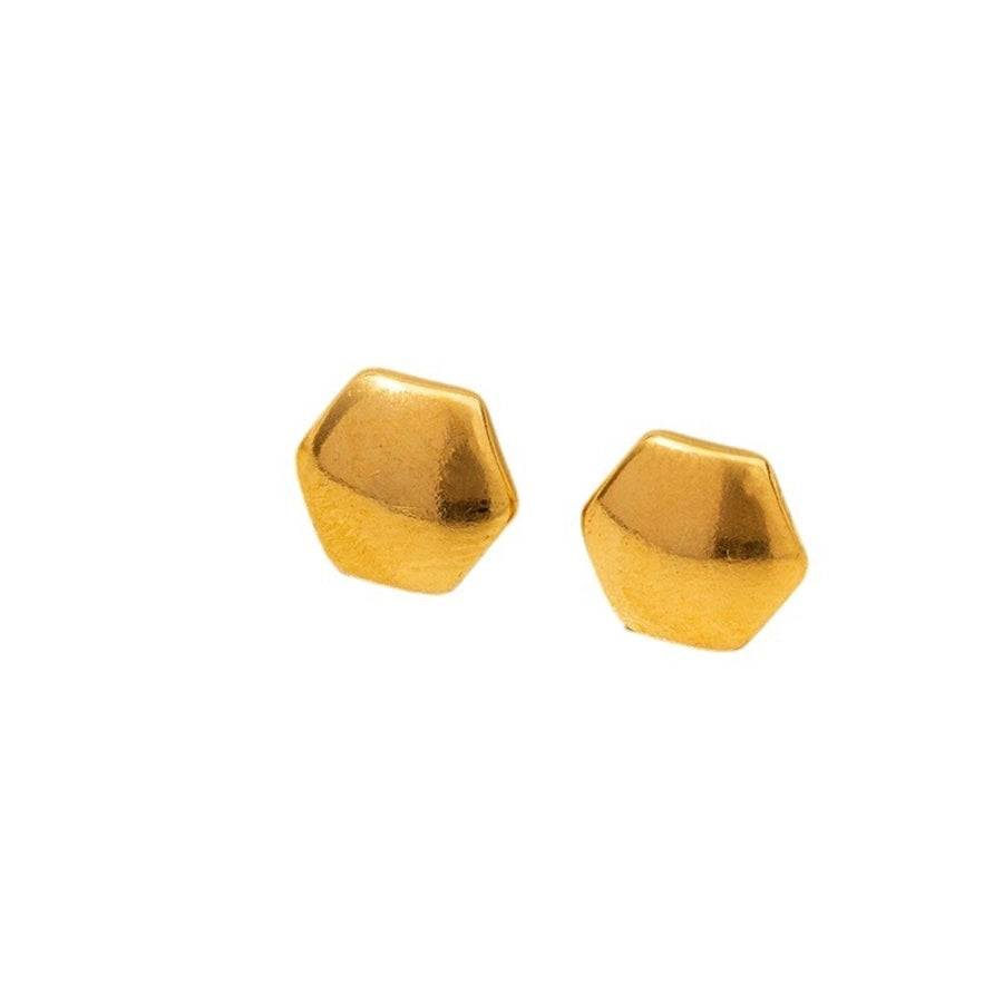 Flat Round Earrings [304 Stainless Steel,18K Gold Plated]