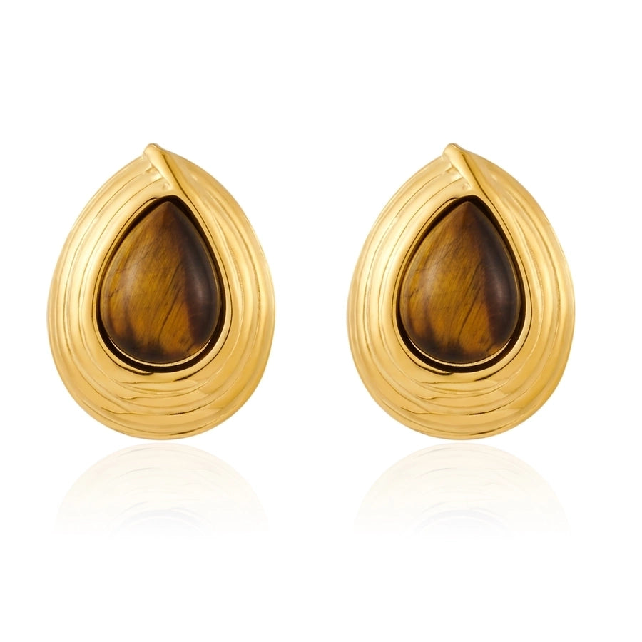 Baroque Style Water Droplets IEarrings [304 Stainless Steel,18K Gold Plated]