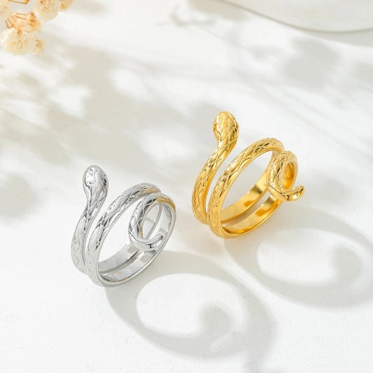 Snake Ring [304 Stainless Steel, 18K Gold Plated]