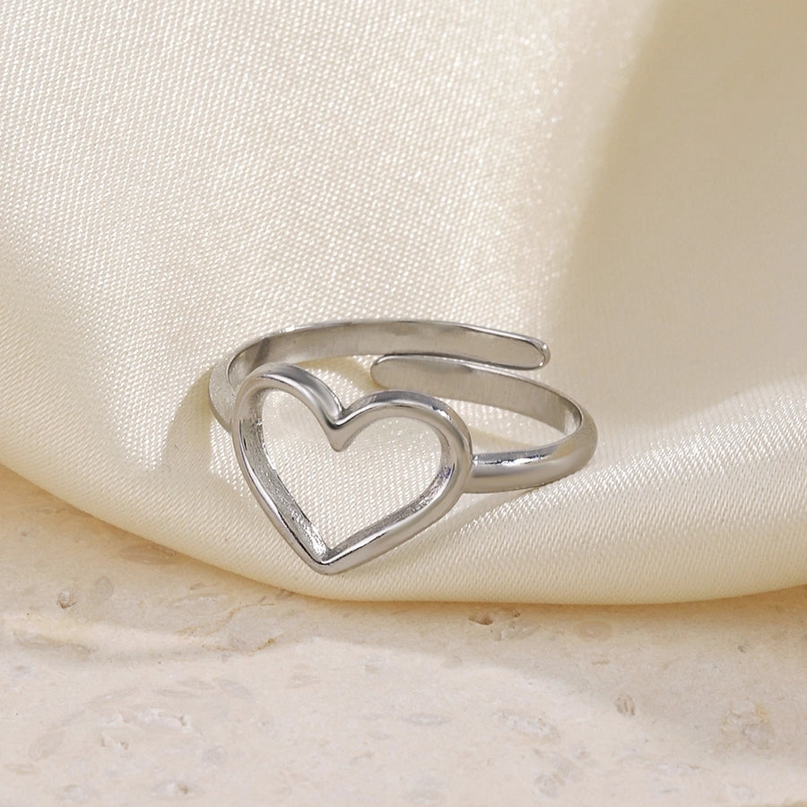 Heart Shape Open Ring [304 Stainless Steel 18K Gold Plated]