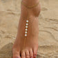 Pearl Curb Chain Toe Anklet [201 Rustfrit stål, 18K guldbelagt]