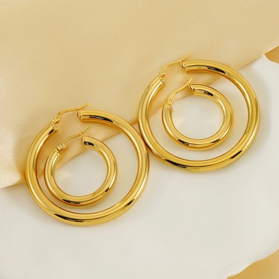 Hoop Earrings [304 Stainless Steel,18K Gold Plated]