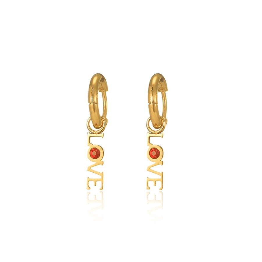 Love Drop Earrings [304 Stainless Steel, 14K Gold Plated]