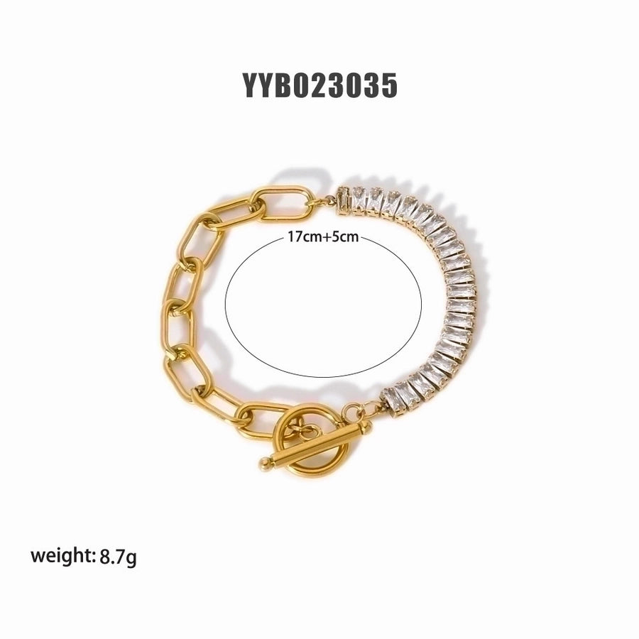 Various Styles Chain Bracelets [201 Stainless Steel,18K Gold Plated]