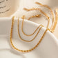 Set Of 3 Chain Bracelets [304 Stainless Steel,18K Gold Plated]