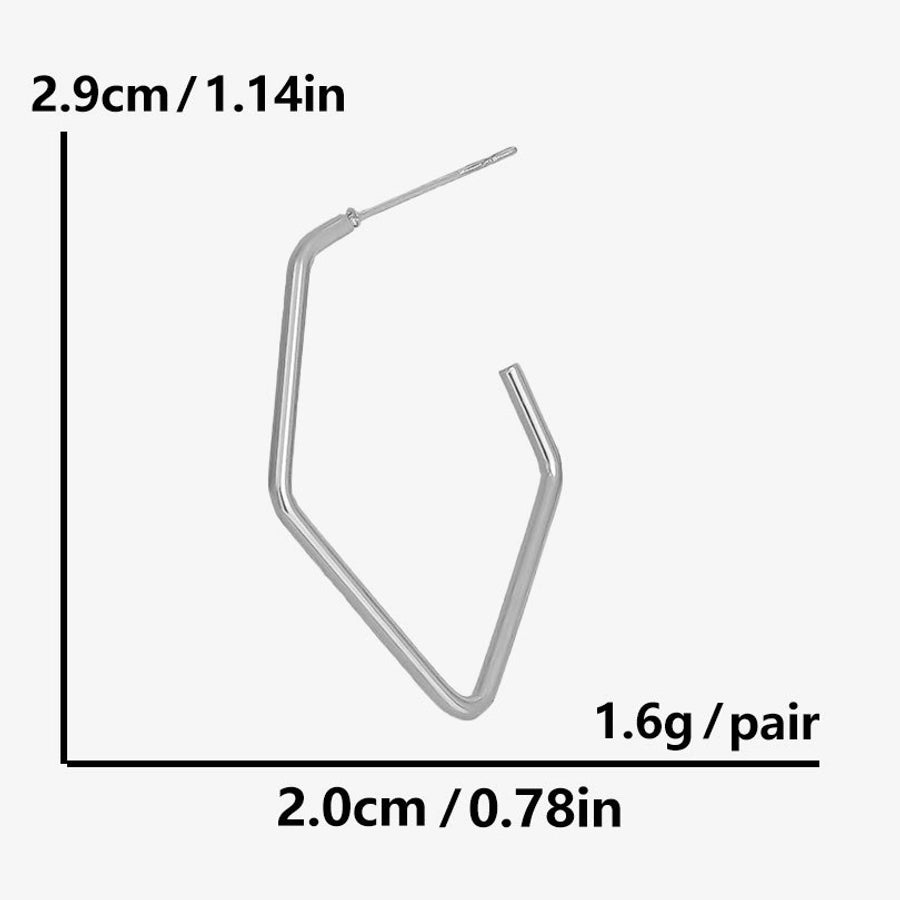 Brincos irregulares de rombus [304 aço inoxidável]