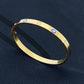 Devil's Eye Zircon Bangle bracelet  [304 Stainless Steel 18K Gold Plated]