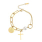 Cross Coin Chain Bracelet [Stainless Steel]