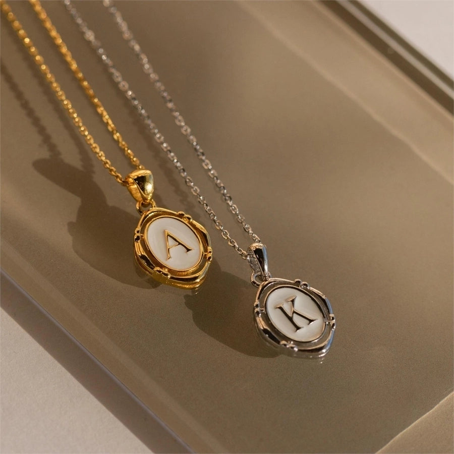 Letter Necklace [201,304 Stainless Steel,18K Gold Plated]