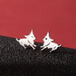 Dog Cat Ear Studs [304 Stainless Steel,18K Gold Plated]