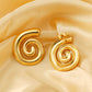 Lines Spiral Stripe Earrings [304 Stainless Steel,18K Gold Plated]