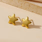 Star Stud Earrings [304 Stainless Steel,18K Gold Plated]