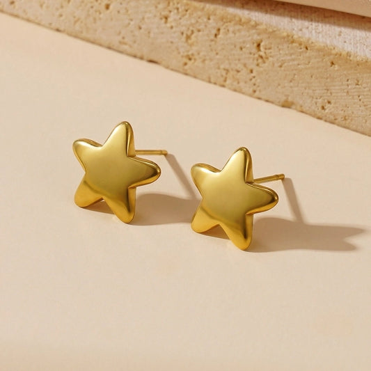 Star Stud øreringer [304 rustfritt stål, 18K gullbelagt]