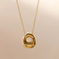 Letter Chain Pendant Necklace [304 Stainless Steel,18K Gold Plated]