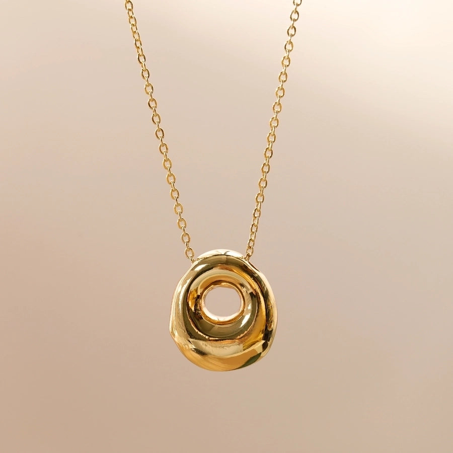 Letter Chain Pendant Necklace [304 Stainless Steel,18K Gold Plated]