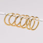 Pack of 12 Pairs Hoop Earrings [304 Stainless Steel,18K Gold Plated]