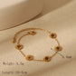 Natural Brown Stone Sun Bracelet/Jewelry Set [304 Stainless Steel,18K Gold Plated]