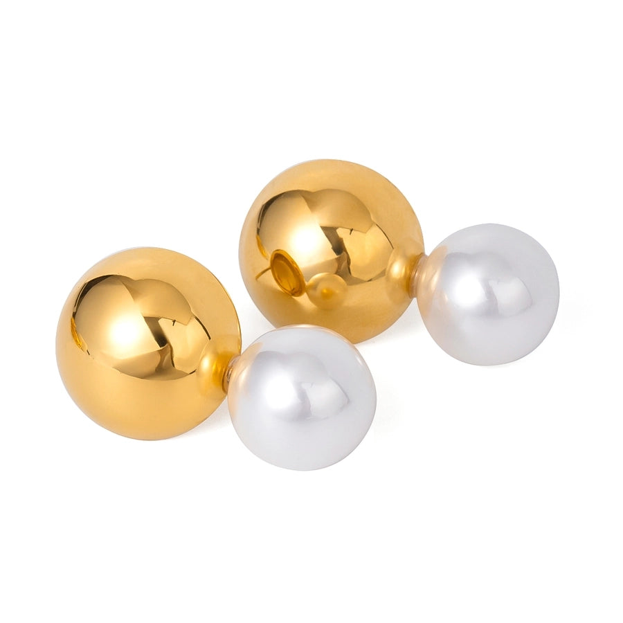 Artificial Pearls Drop Earrings [304 Stainless Steel]