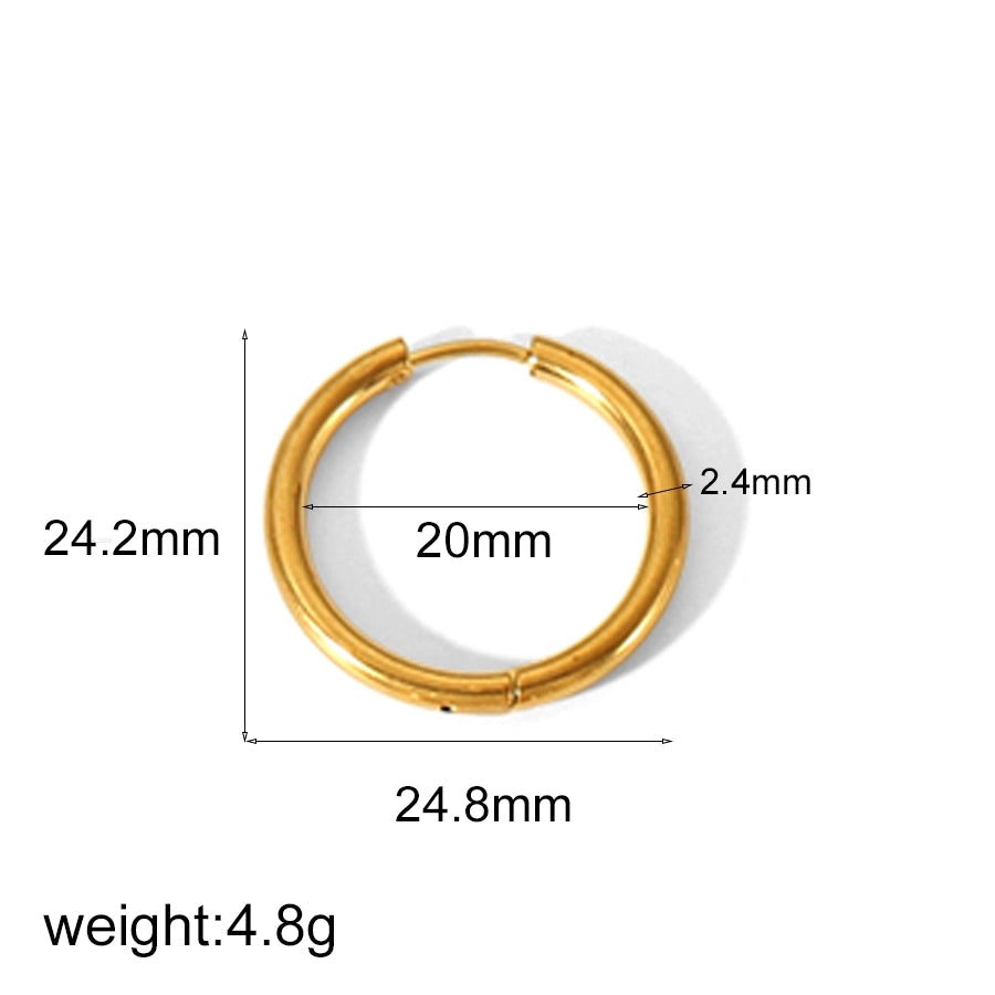 1 Piece Small Hoop Earrings [304 Stainless Steel, 18K Gold Plated]