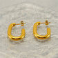 U Shaped Earrings [304 Stainless Steel,18K Gold Plated]